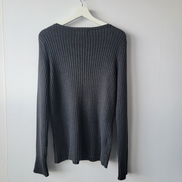 Lauren Ralph Lauren women's crewneck ribbed sweater size M long sleeve in gray - Picture 2 of 7